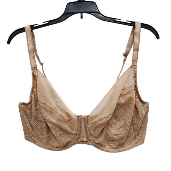Chantelle‎ C22310 Parisian Allure Unlined Plunge Nude Underwire Bra Size 38DDDD - Picture 1 of 6